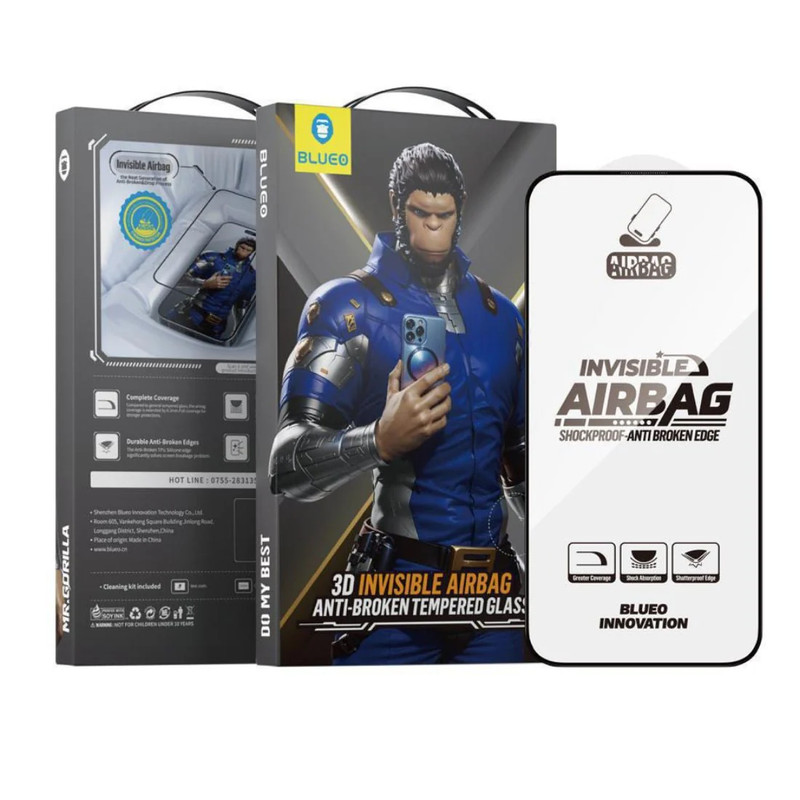 Blueo 3D Invisible Airbag Anti-broken Tempered Glass - iPhone15 Pro 6.1 - أكسسوار
